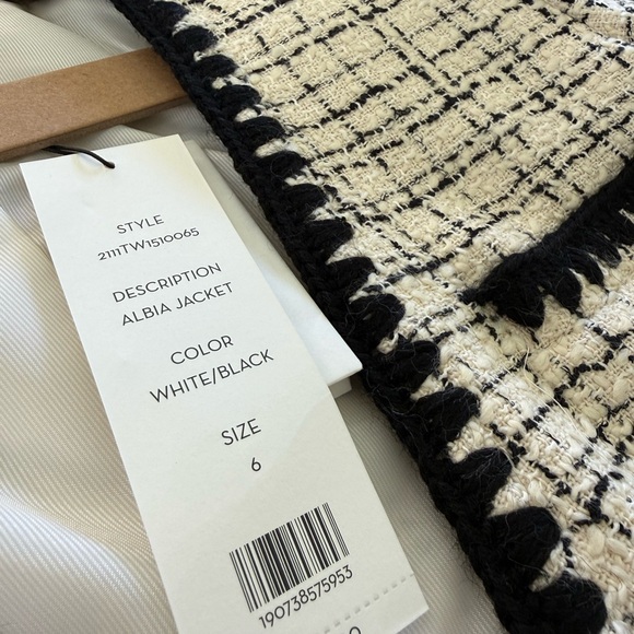 Veronica Beard Black and Cream Tweed Blazer - Picture 4 of 5